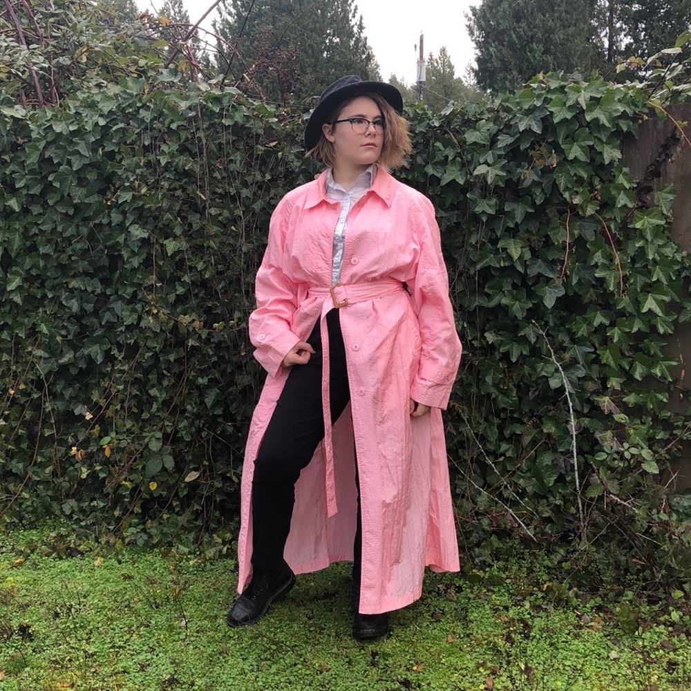 Kristen Blake Vintage Pink Trench Coat